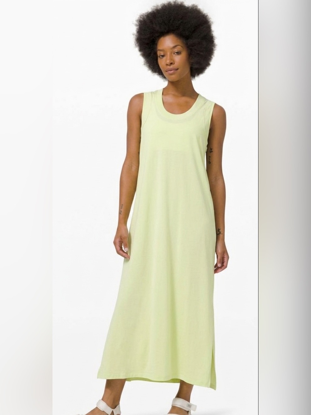 Lululemon Sz S All Yours Tank Yellow Relaxed Casual Lounge Maxi Dress